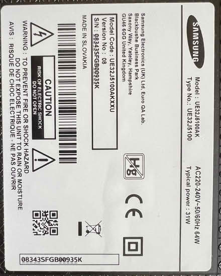 Photo of free Samsung 32 inch television (2015) (Chalford GL6) #1