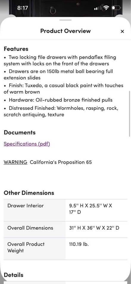 Photo of free Two drawer file cabinet (83rd & Mendingwall) #2