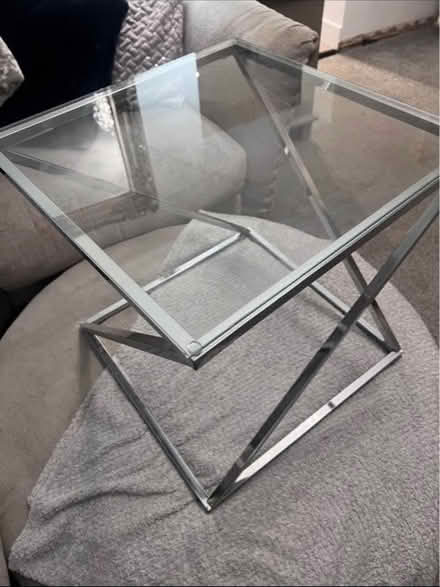 Photo of free Small glass side table (Black Lane M26) #1