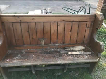 Photo of free Small heavy old pine pew (Leigh on sea) #2