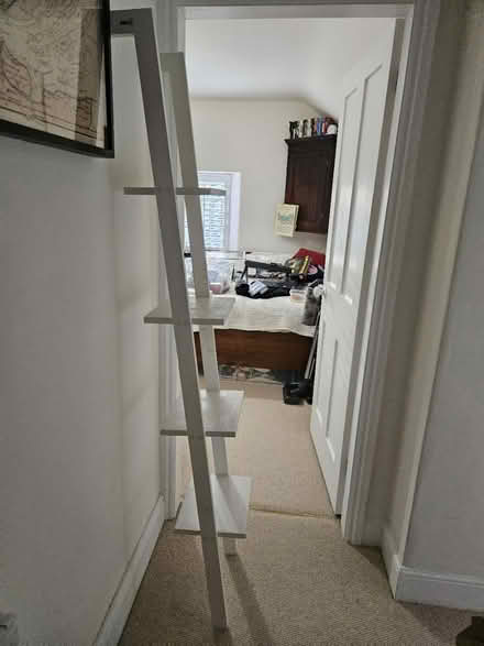 Photo of free 2x slim/narrow white ladder shelves (Kemble) #2