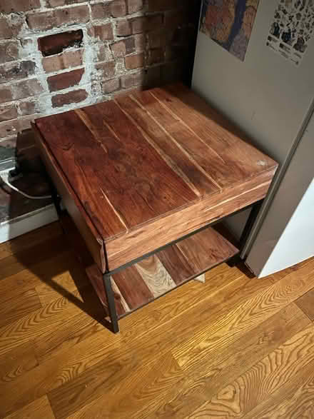 Photo of free Wooden Side Table with Metal Frame (Morningside Heights) #3