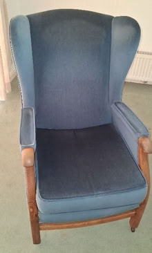 Photo of free Wing back chairs , used, blue x 2 (Crosby) #1