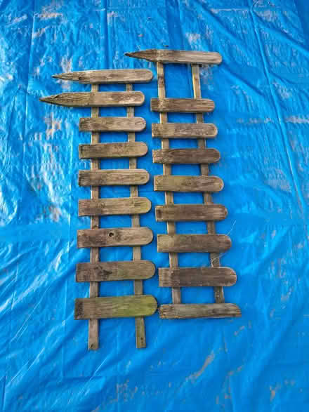 Photo of free Small Wooden Garden Fence Panels - 114cm Long X 28cm High (Combs Ford IP14) #2