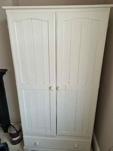 Photo of free White painted wardrobe with bottom drawer (Ludlow SY8) #1