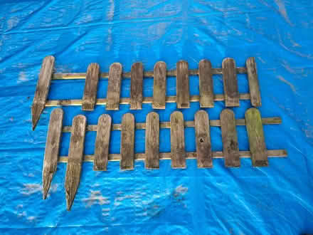 Photo of free Small Wooden Garden Fence Panels - 114cm Long X 28cm High (Combs Ford IP14) #1