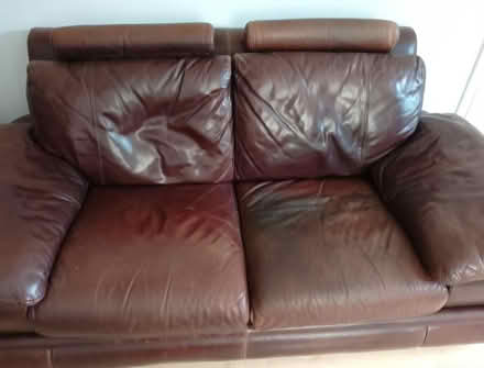 Photo of free Large leather sofas x 2 (Havant PO9) #1