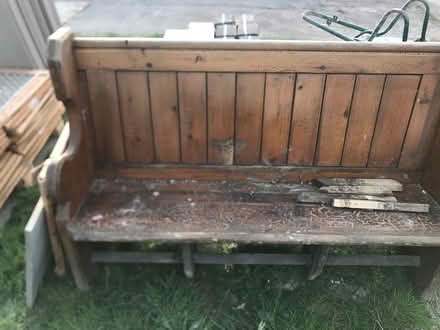 Photo of free Small heavy old pine pew (Leigh on sea) #3