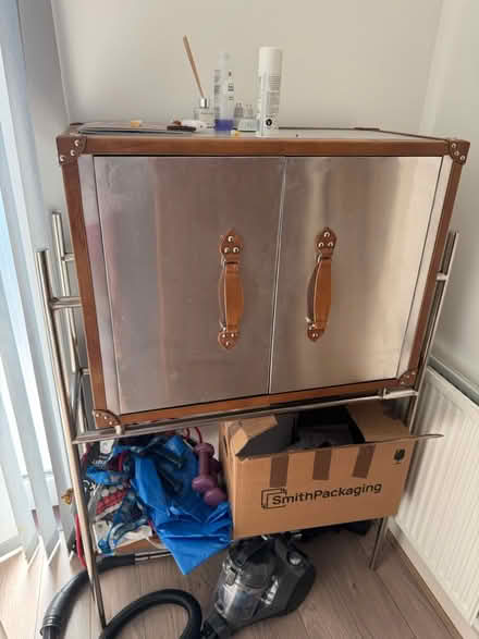 Photo of free Metal and leather cupboard (Edgware HA8) #1