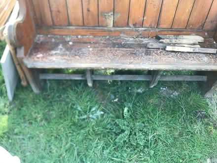 Photo of free Small heavy old pine pew (Leigh on sea) #4