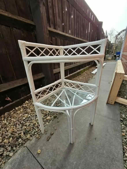 Photo of free Painted bamboo corner shelf (TF5 Admaston) #1