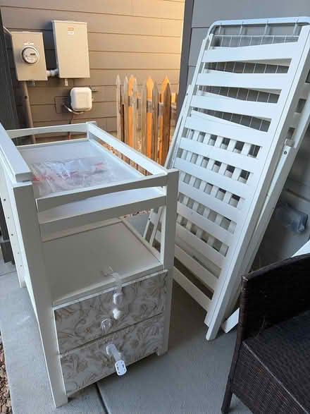 Photo of free Crib, changing table and drawers (Near Erie public Library) #1