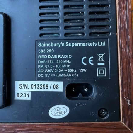 Photo of free Sainsbury’s DAB radio (Oakworth) #2