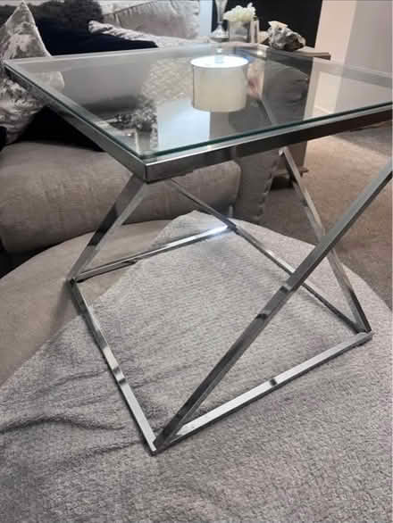 Photo of free Small glass side table (Black Lane M26) #2
