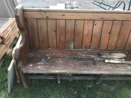 Photo of free Small heavy old pine pew (Leigh on sea) #1