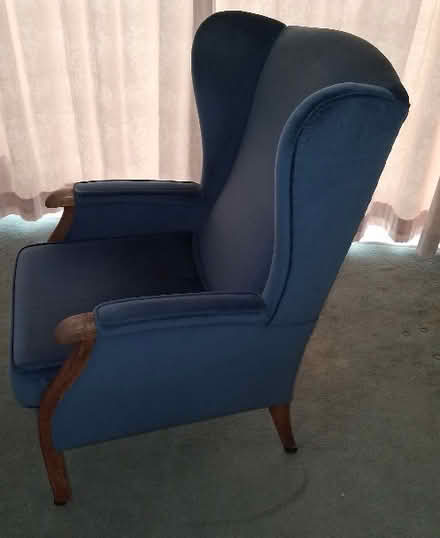 Photo of free Wing back chairs , used, blue x 2 (Crosby) #2