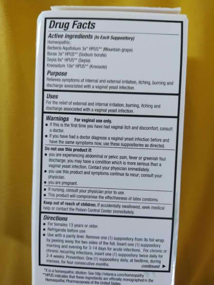 Photo of free Yeast Infection Suppositories (North Oakland) #2