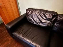 Photo of free Black leather sofa (Yeadon LS19) #3