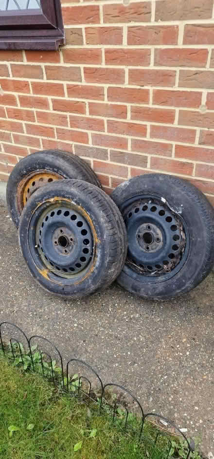 Photo of free 3 tires with wheels (GU22 8XA) #1