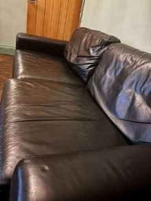 Photo of free Black leather sofa (Yeadon LS19) #2