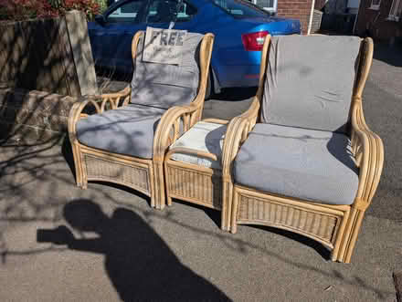 Photo of free Conservatory chairs and footstool (Fareham PO15 5) #1