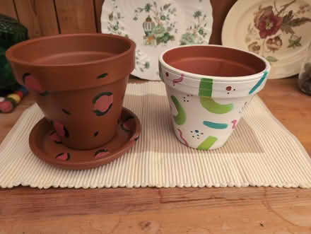 Photo of free Painted terracotta pots and 1 saucer (Saltney Ferry CH4) #4