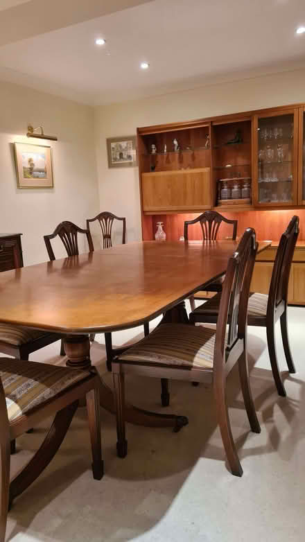 Photo of free Antique style dining table with 8 wheatsheaf chairs (Cookham Dean SL6) #1