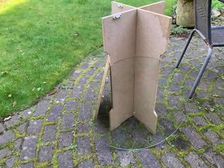 Photo of free Side table with glass top 73cm high X 56 across (The Grange EH9) #2