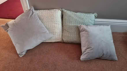 Photo of free 4 cushions, pale green and grey (Caversham Heights RG4) #1