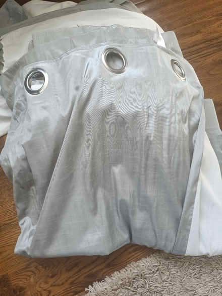 Photo of free Silver grey eyelet curtains (Aldershot GU12) #1