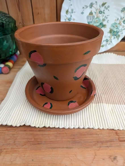 Photo of free Painted terracotta pots and 1 saucer (Saltney Ferry CH4) #2