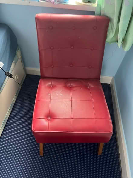 Photo of free Red leather chair (Rising Brook ST17) #1