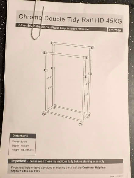 Photo of free Double clothes rail (Burnmill Farm LE16) #1