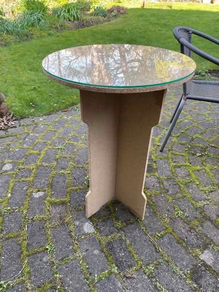 Photo of free Side table with glass top 73cm high X 56 across (The Grange EH9) #3