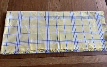 Photo of free Yellow checked tablecloth/throw (Lenton NG7) #1
