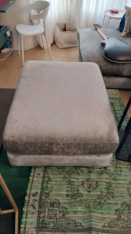 Photo of free Sofology footstool silver velvet magistica (New Brighton CH45) #1