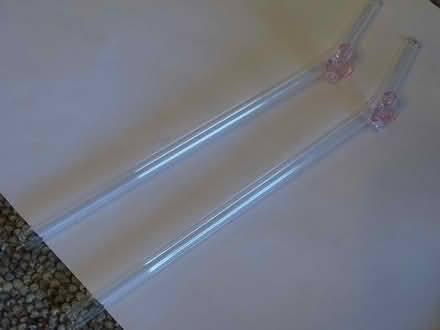 Photo of free 2 glass straws with pink butterflies (Tolworth KT5) #1