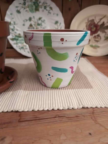 Photo of free Painted terracotta pots and 1 saucer (Saltney Ferry CH4) #3