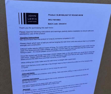 Photo of free Walnut circular mirror frame 80cm (North Kingston KT2) #3