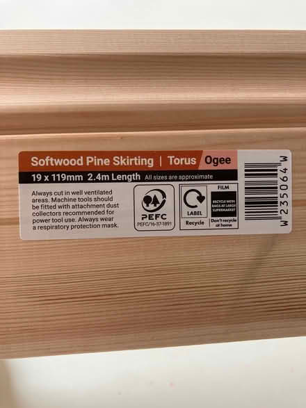 Photo of free 2.4m length of skirting board (Darley Abbey DE22) #2