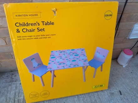 Photo of free Children's table and two chairs set (Queens Park MK40) #1
