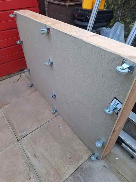 Photo of free Large wooden tray on wheels (Hibaldstow) #2