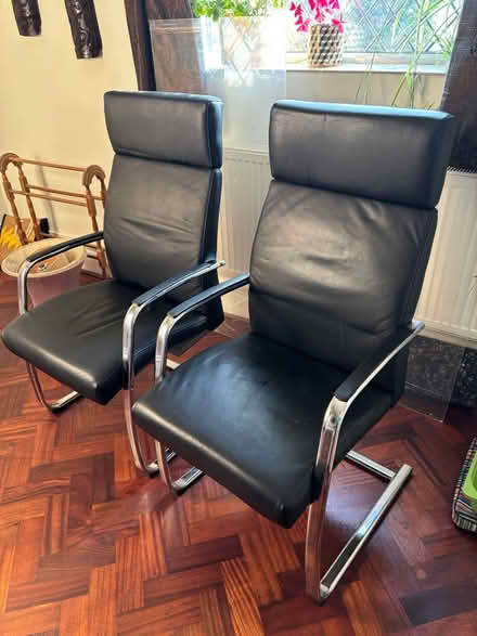 Photo of free 2 xQuality leather & chrome chairs (Mapperley NG3) #1