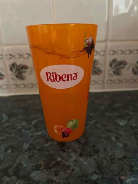 Photo of free Orange Ribena plastic beaker (Barkham RG41) #1