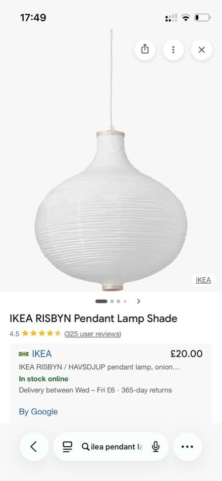 Photo of free Ikea pendant light (E5 0QX) #2