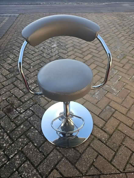 Photo of free Grey/chrome bar stool (PO12 3PU) #1