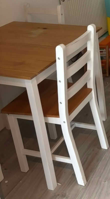 Photo of free Wooden Table and 2 Chairs (DE23) #1