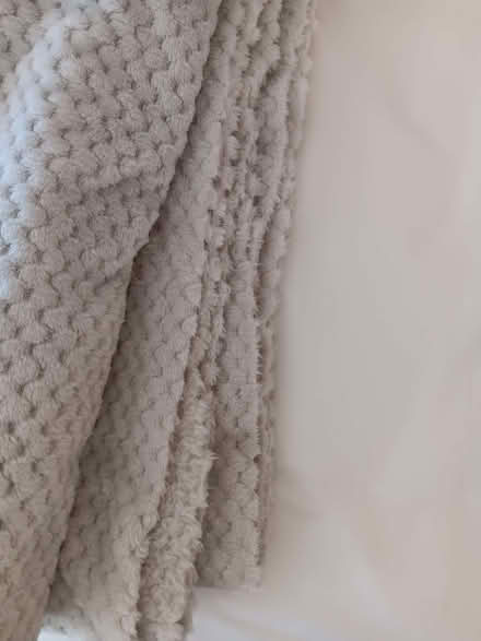 Photo of free large silver grey textured fluffy throw (Chippenham SN15) #2