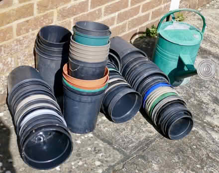 Photo of free Medium sized plastic flower pots (Freshford) #1