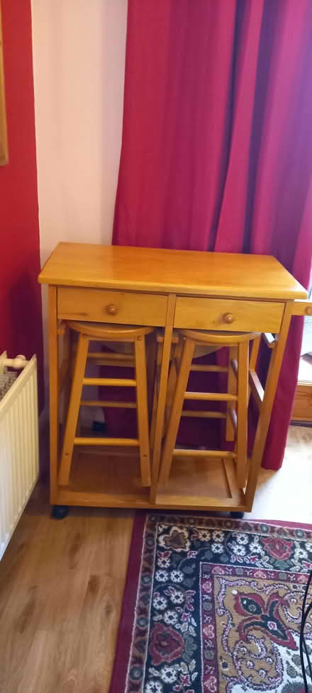 Photo of free Folding table, two stools, two drawers an fold down flap. (Chipping Ongar CM5) #1